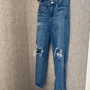 Agolde Ripped Blue Skinny Jeans